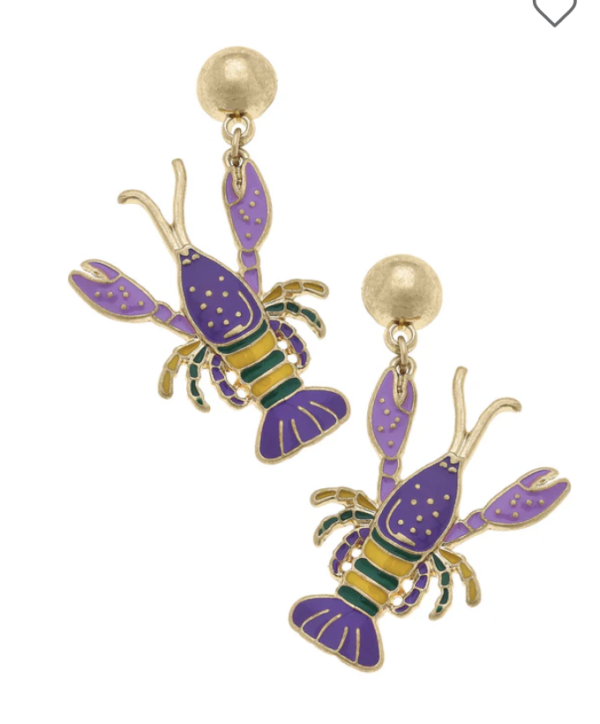 Mardi Gras Crawfish Statement Earrings